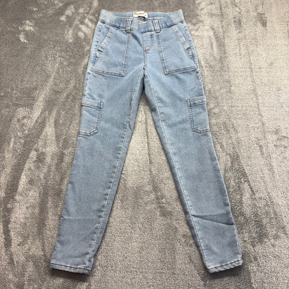 No‎ Boundaries Cargo Jeggings Womens XS 0-2 Light Wash Blue Excellent Skinny Leg